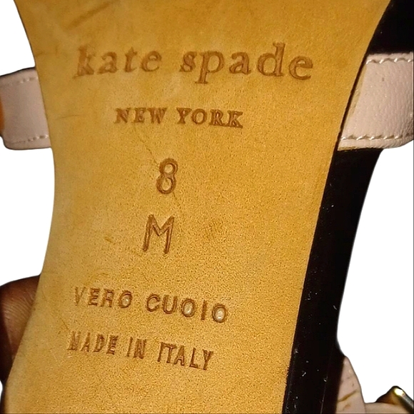 Kate Spade Lydia Jewel Black Patent Leather &  Cream Studded Pumps LNC SIZE 8 - Picture 13 of 16